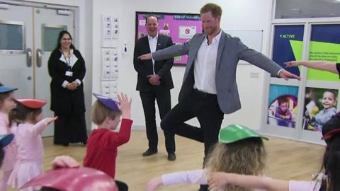 Prince Harry in a ballet pose