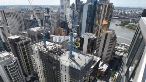 The two skyscrapers under construction in Brisbane's CBD