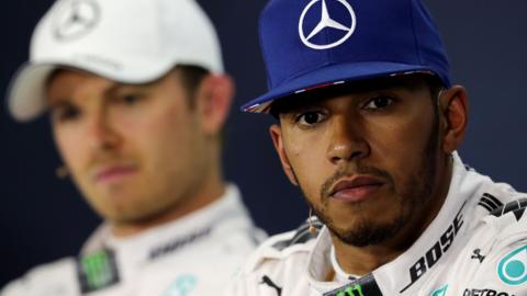 Lewis Hamilton (right) and Nico Rosberg