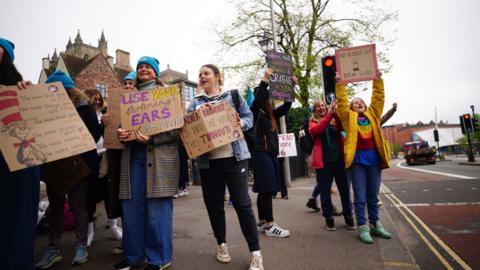 Teachers from the NEU on strike