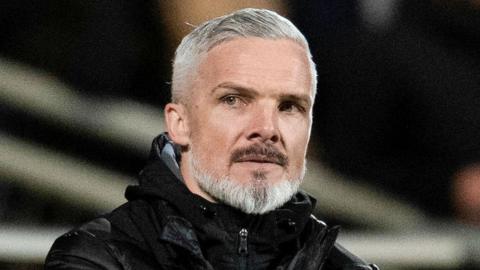 Dundee United manager Jim Goodwin on the touchline