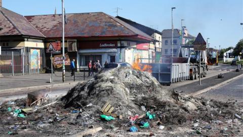 A council operation to clean up the burnt debris began on Tuesday morning