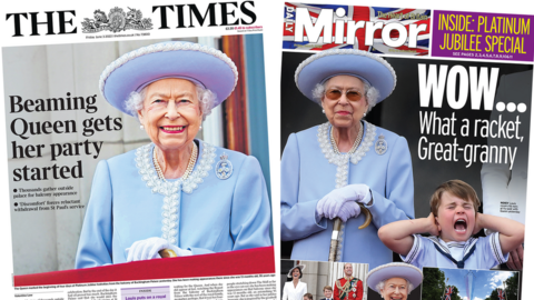 Times and Mirror front pages