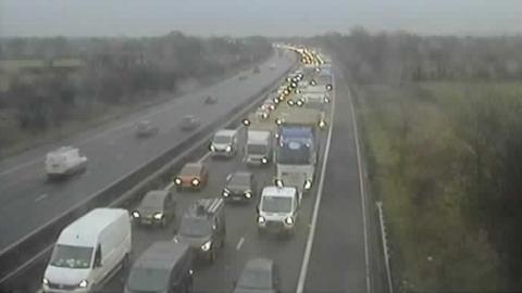 Traffic on the M4 Westbound