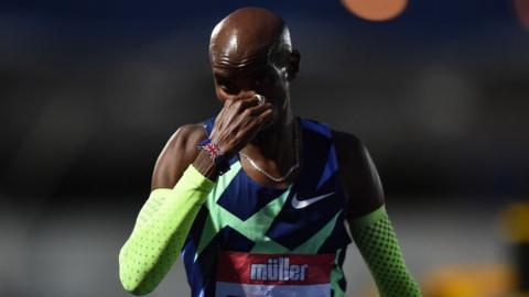 Mo Farah at the 2021 British Championships