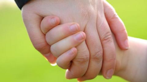 Adult and child holding hands (generic)