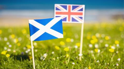 Miniature saltire and union flag