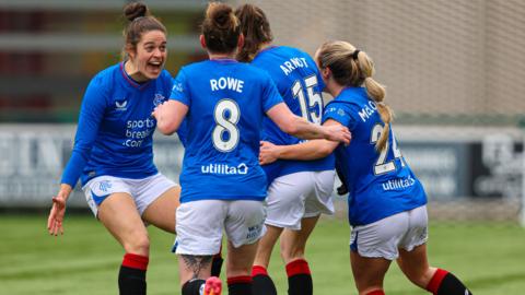 Rangers players celebrate