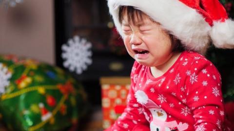 Crying Xmas girl