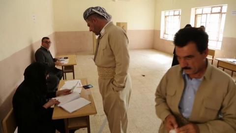 Voters in Irbil