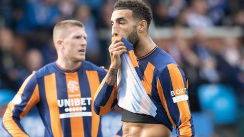 Rangers' John Lundstram and Connor Goldson show their disappointment