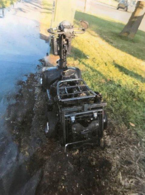 Mobility scooter after fire