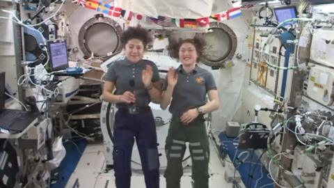 US astronauts Jessica Meir and Christina Koch answer questions about their all-female space walk.