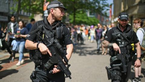 Armed GMP officers in Manchester