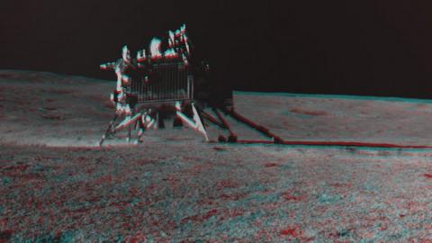 A photo of the Vikram lander taken by Pragyaan rover