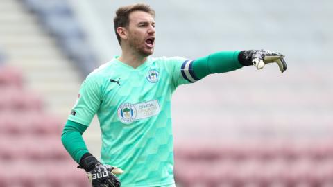 Wigan goalkeeper Jamie Jones