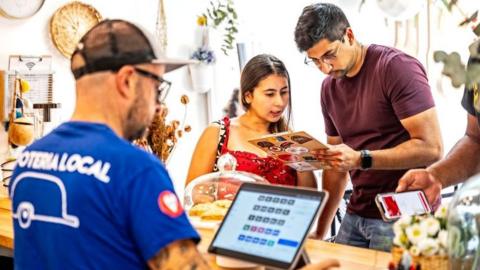 people ordering at a restaurant