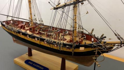 A model replica of HMS Racehorse