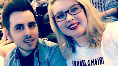 Alex Brown and boyfriend Chris Coulter just before the attack at the Manchester Arena