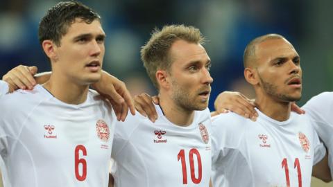 Andreas Christensen, Christian Eriksen a Martin Braithwaite