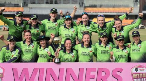 Ireland celebrate their T20 success