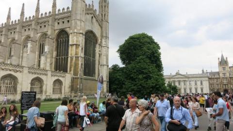 A busy King's Parade, Cambridge