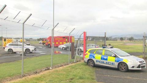 Emergency services at Glasgow airport