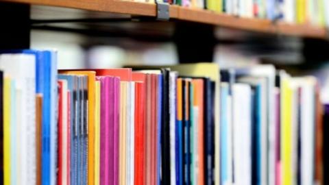 Books on a shelf