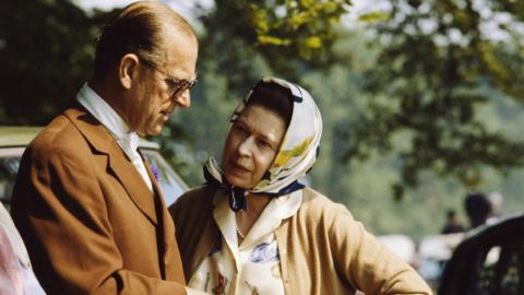 The Queen And Prince Philip chat during The Royal Windsor Horse Show In The Grounds Of Windsor Castle, May 16, 1982.