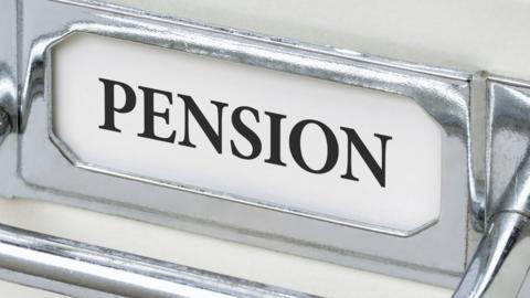 A sign saying pension