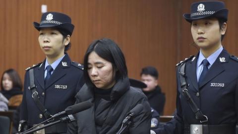 Mo Huanjing pictured at her trial in Hangzhou, Zhejiang Province