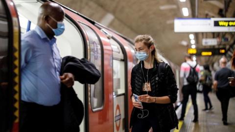 Commuters on the London Underground