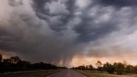 thunderstorm with rain clouds
