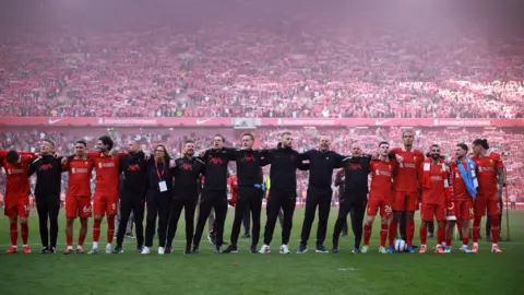 Liverpool celebrating