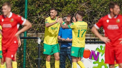 Caernarfon Town celebrate