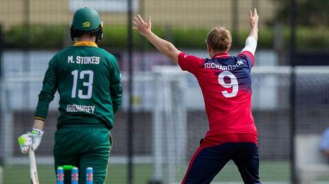 George Richardson claims for a wicket