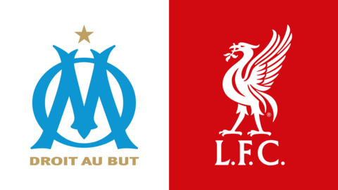 Marseille and Liverpool club badges