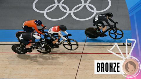 Watch Team GB's Emma Finucane win bronze in the women's keirin final at the Paris 2024 Olympics