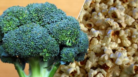 Broccoli and popcorn 