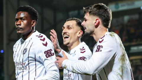 Hearts celebrate