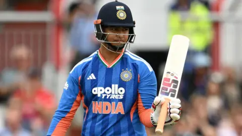 India batter Vaibhav Sooryavanshi walks off after being dismissed on debut