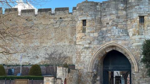 Lincoln Castle's east gate entrance.