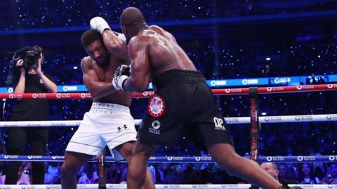 Anthony Joshua gets punched by Daniel Dubois