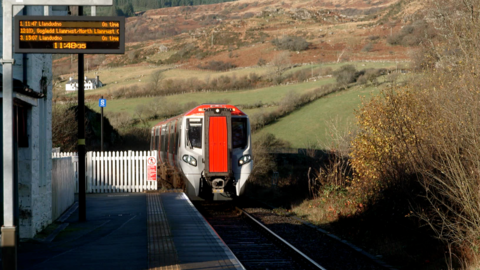 Transport for Wales train at railway station