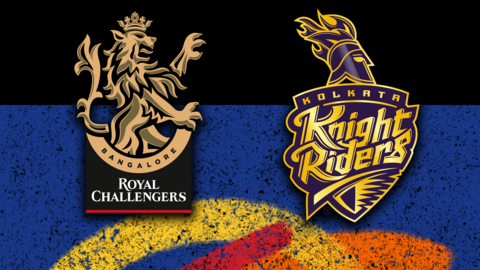 Royal Challengers Bengaluru v Kolkata Knight Riders badge graphic