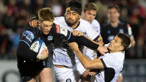 Glasgow Warriors' Kyle Steyn against Toulon in 2024