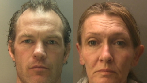 Police-issued photographs of Barry Farthing and Victoria Hale - they are both looking directly at the camera