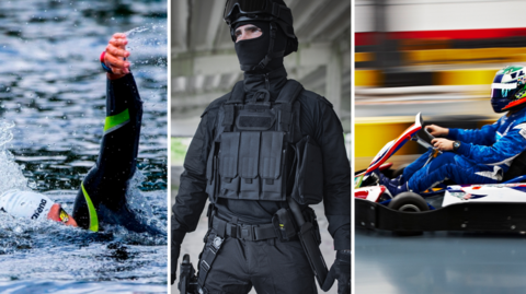 Open water swimming, SAS soldier & go-kart