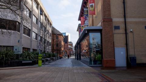 The woking library that is situated in the middle of woking town centre just off the main square.