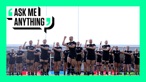New Zealand's women's team performing the haka
